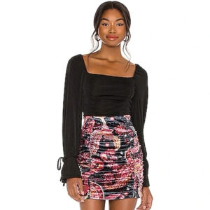Revolve Free People Velvet Gigi Mini Paisley  Printed Skirt Pink Combo Size XS